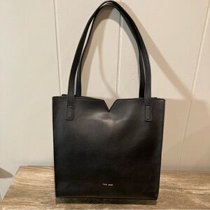 Pixie Mood Leather Small Black Tote Style Purse Minimalist Y2K
